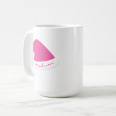 Pink Personnalisé Santa Hat Fête Mug (Devant gauche)