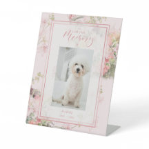 Pink Pet Cat Dog Floral Vintage Romantic Memorial