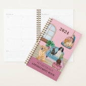 Pink Pet Sitter Business Office Journal des rendez (Devant avec enveloppe)