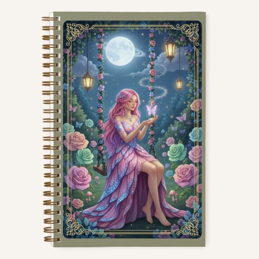 Pink Petal Gown & Glowing Butterfly Fairy Journal (Recto)