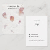 PINK PETAL HANDMADE PAPIER 3 STUD EARRING DISPLAY VISITEKAARTJE (Voorkant / Achterkant)