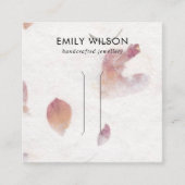 PINK PETAL HANDMADE PAPIER HAIR CLIP DISPLAATS KAA VIERKANTE VISITEKAARTJE (Voorkant)