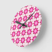 Pink Petal Mosaic pattern Ronde Klok (Hoek)