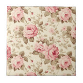 Pink Petal Roses Elegance Tegeltje (Voorkant)