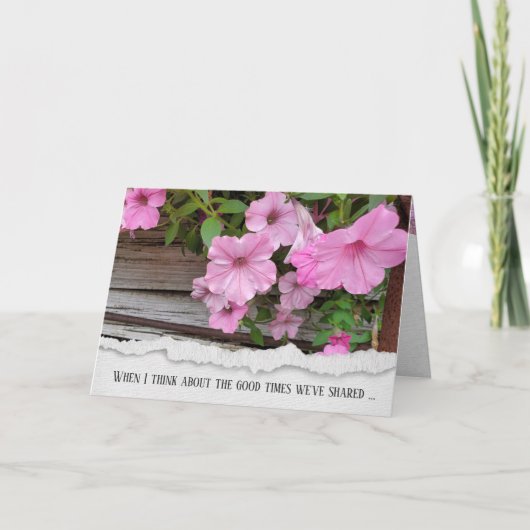 Pink Petunia Friendship Kaart (Voorkant)