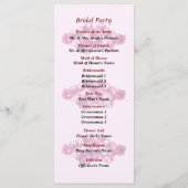 Pink Petunias Wedding Programme Programma (Achterkant)