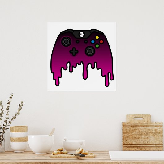 Pink Phase Dripping XBOX Controller Poster (Keuken)