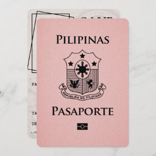 Pink Philippines Passport Bewaar de datum Save The Date