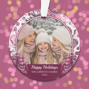 Pink Photo de Noël Whimsical Personnalisé