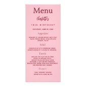 Pink photo fun faits d'anniversaire carte menu (Devant)