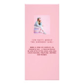Pink photo fun faits d'anniversaire carte menu (Dos)
