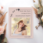 Pink Photo Graduation Party Save the Date card