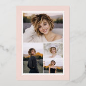 Pink Photo Graduation Rose Gold Foil Invitation (Verso)