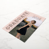 Pink Photo Graduation Rose Gold Foil Invitation (Rotation)
