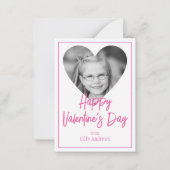 Pink Photo Heart Valentine's Day Classroom Cartes (Devant)