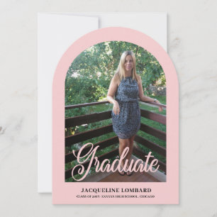 Pink Photo Script Arch Afstuderen aangekondigd Kaart