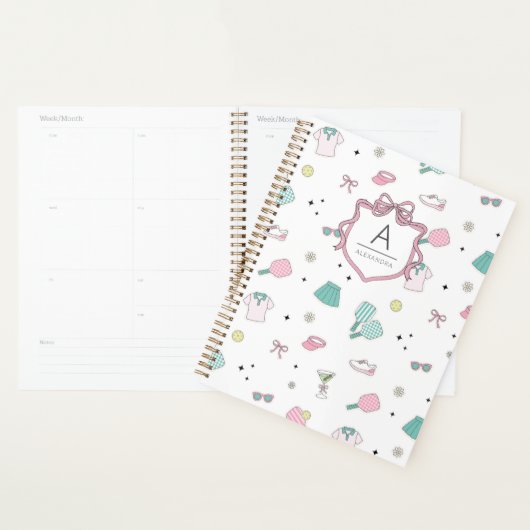 Pink Pickleball Preppy Monogram Print (Devant avec enveloppe)
