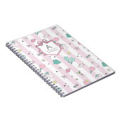 Pink Pickleball Preppy Monogram Print Notitieboek (Rechterzijde)