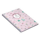 Pink Pickleball Preppy Monogram Print Notitieboek (Rechterzijde)