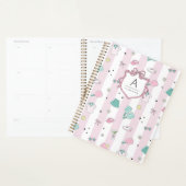 Pink Pickleball Preppy Monogram Print Planner (Display)