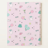 Pink Pickleball Preppy Monogram Print Planner (Achterkant)