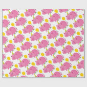 Pink Pig Birthday Cadeaupapier (Vlak)