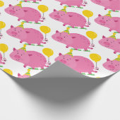 Pink Pig Birthday Cadeaupapier (Hoek)