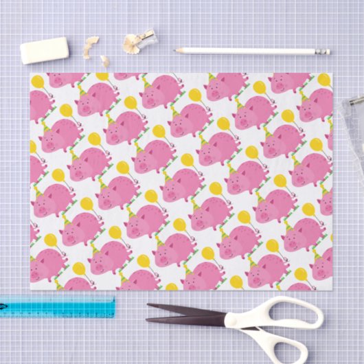 Pink Pig Birthday Tissuepapier (Craft)