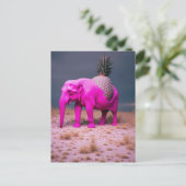 Pink Pinapple Elephant Surreal Briefkaart (Staand voorkant)
