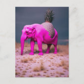 Pink Pinapple Elephant Surreal Briefkaart (Voorkant)