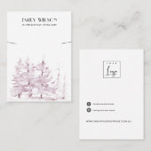 PINK PINE TREE FOREST WINTER BRACELET DISPLAY VISITEKAARTJE (Voorkant / Achterkant)
