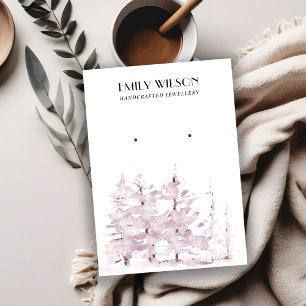 PINK PINE TREE WINTER FOREST STUD EARRING DISPLAY VISITEKAARTJE