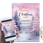 Pink Pine Trees kerstfeest Kaart