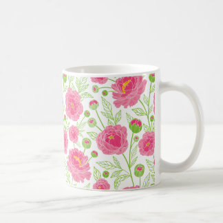 PInk Pioenenpatroon Koffiemok