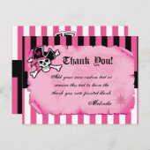 Pink Pirate Bedankt Kaarten (Voorkant / Achterkant)