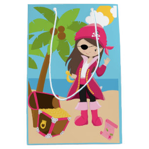 Pink Pirate Girl Birthday Party Medium Cadeauzakje