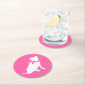 Pink Pit Bull Dog Baby shower Ronde Kartonnen Onderzetter (Insitu)