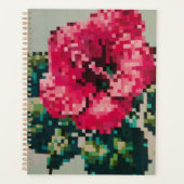 Pink pixel floral illustration planner (Voorkant)