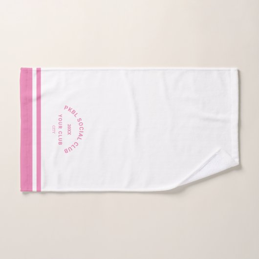 Pink PKBL Social Club Crest Pickleball (Serviette à main)