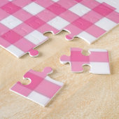 Pink Plaid Checkered Strawberry Cupcake Puzzles  (Côté)