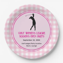 Pink Plaid Dames Golf League Papier Bord