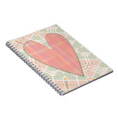 Pink Plaid Heart Art Style Journal Notitieboek (Rechterzijde)