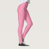 Pink plaid leggings displayed front view, worn  (Rechts)