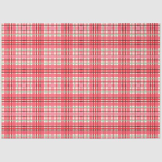 Pink Plaid Tartan Tissuepapier (Voorkant)