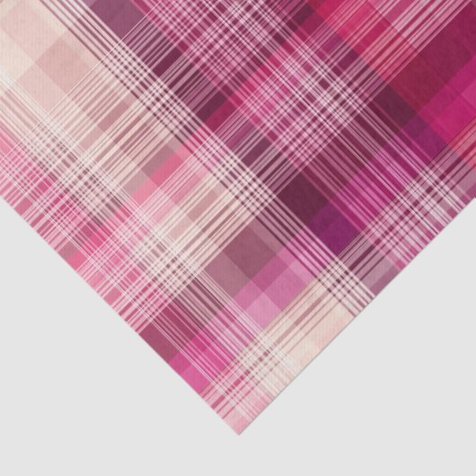 Pink plaid tissuepapier (Detail)