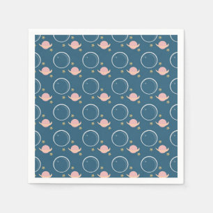 Pink Planets Moon Galaxy Girls Birthday Party Servet