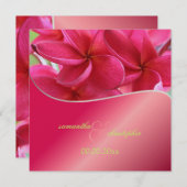 Pink Plumeria bruiloft Uitnodigingen (Voorkant / Achterkant)