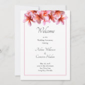 Pink Plumeria Décontracté Plat Wedding Programme M (Devant)