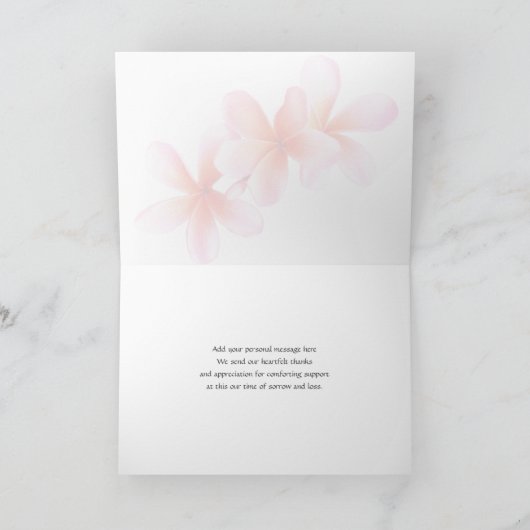 Pink Plumeria Floral Sympathie Dank u Sjabloon (Binnen)