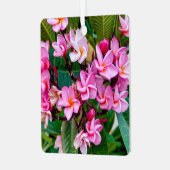 Pink Plumeria Metalen Ornament (Voorkant links)